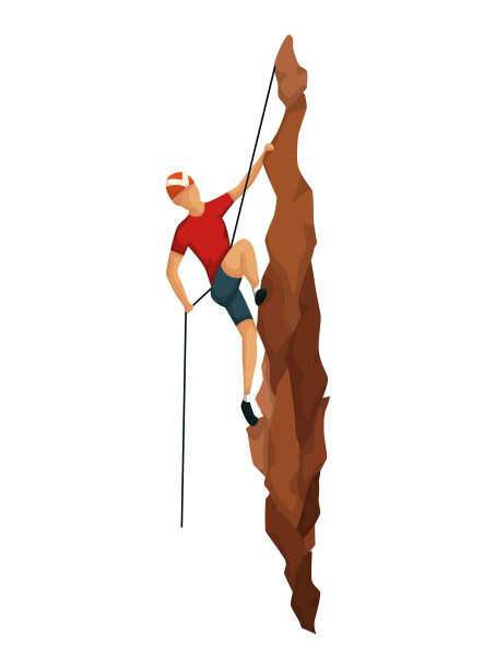 爬山的人在攀登一座石山图片下载