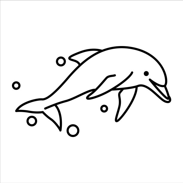 海豚的线条艺术图片下载