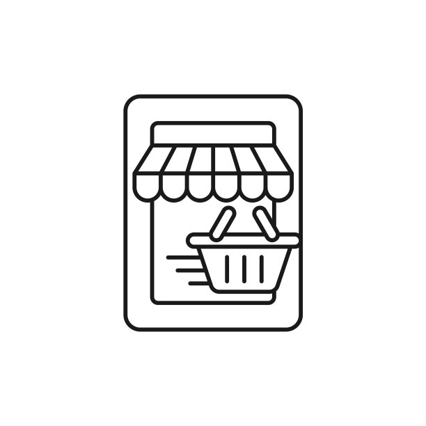 在线商店图标设计现代网上购物图片下载