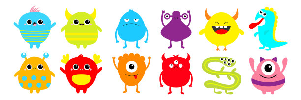 怪兽集快乐万圣节可爱卡通卡哇伊图片下载