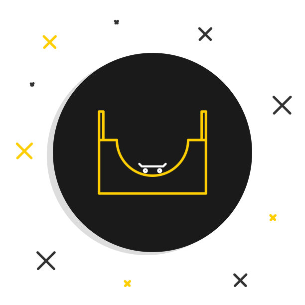 线溜冰公园图标孤立在白色的背景图片下载