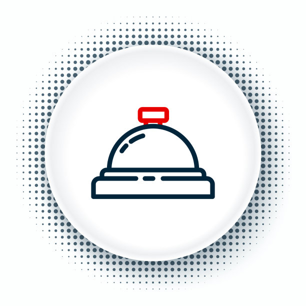 线路酒店服务铃图标孤立于白色图片下载