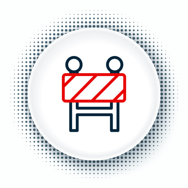 线道屏障图标隔离白色图片下载