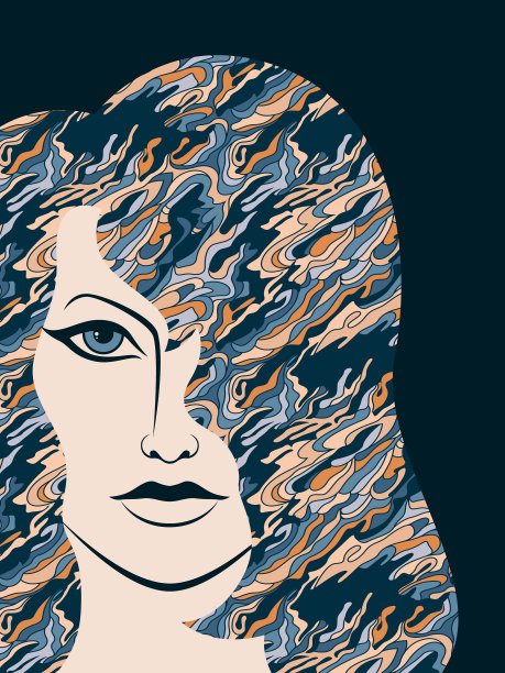 有着神奇头发的美丽女人图片下载