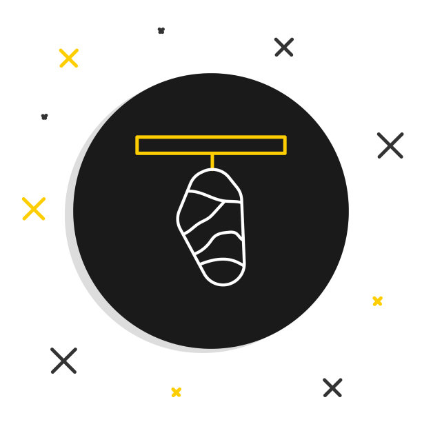 线蝴蝶茧图标孤立在白色图片下载