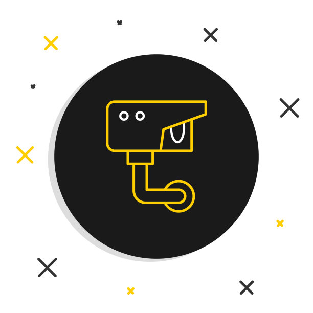 线路安全摄像头图标隔离在白色图片下载