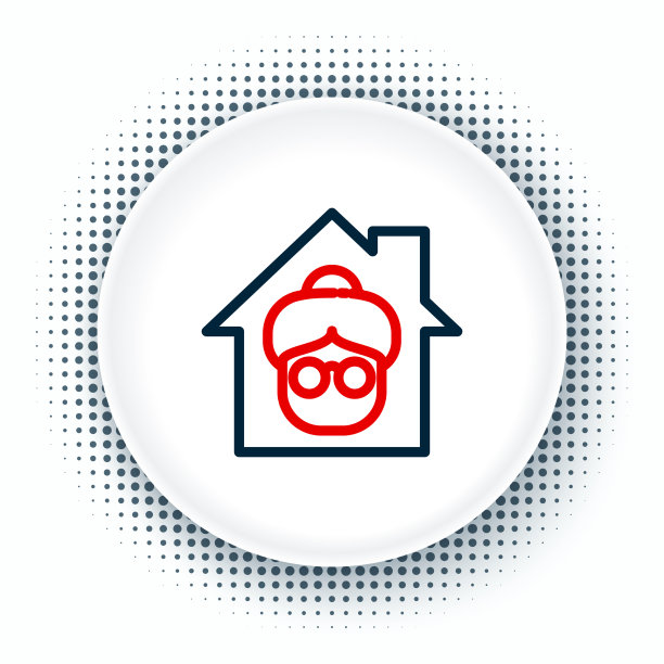 线养老院建筑图标隔离白色图片下载