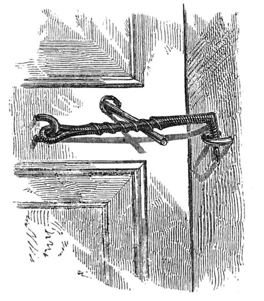 古董插图-哈珀杂志-非常简单的门闩钩图片下载