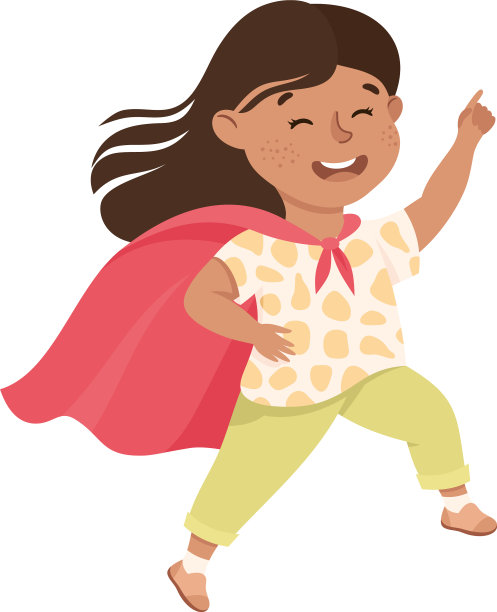 可爱的女孩有乐趣，穿着红色的斗篷可爱图片下载