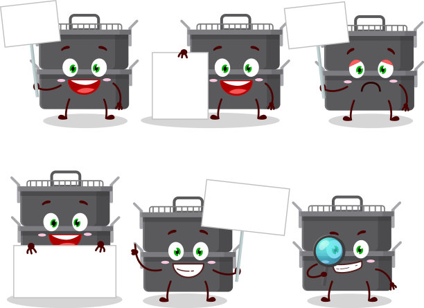 双烤盘卡通带信息板图片下载