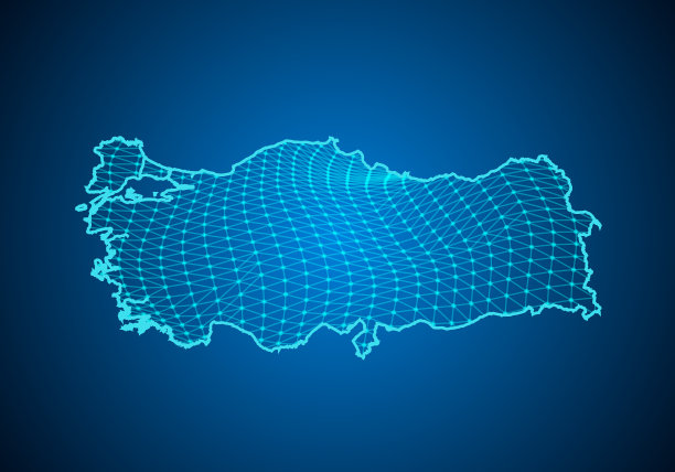 摘要土耳其带粒子数字地图图片下载