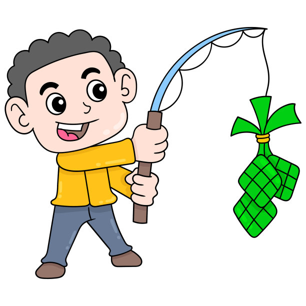 一个男孩在钓开斋节特别的食物图片下载