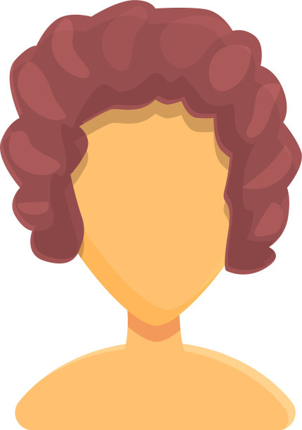 卷发女性图标卡通风格图片下载