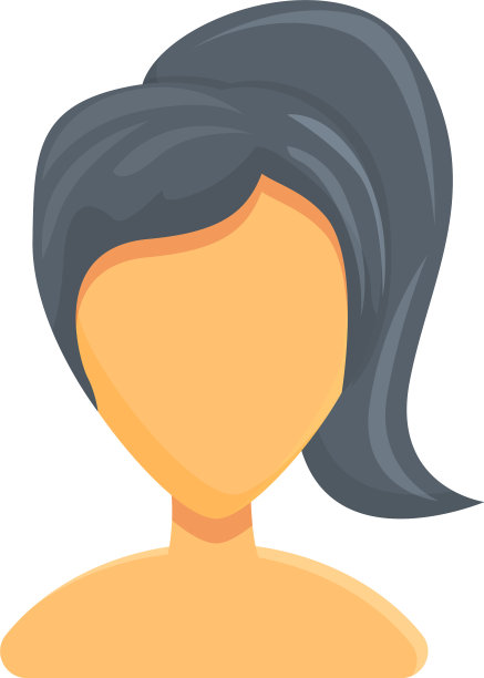 时尚女性的发型图标卡通风格图片下载