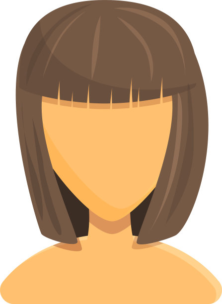 健康女性头发图标卡通风格图片下载