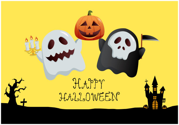 节日万圣节图标矢量插图的秋天图片下载