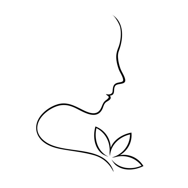 轮廓线是一个女孩的侧面脸图片下载