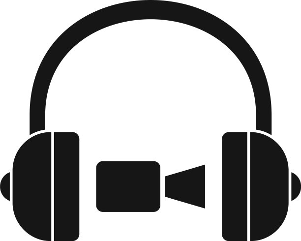 耳机在线会议图标简单的风格图片下载