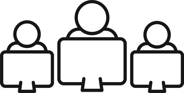 群组在线会议图标轮廓样式图片下载