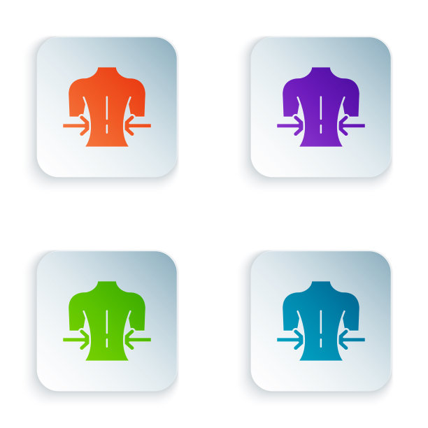 彩色按摩图标隔离在白色背景图片下载