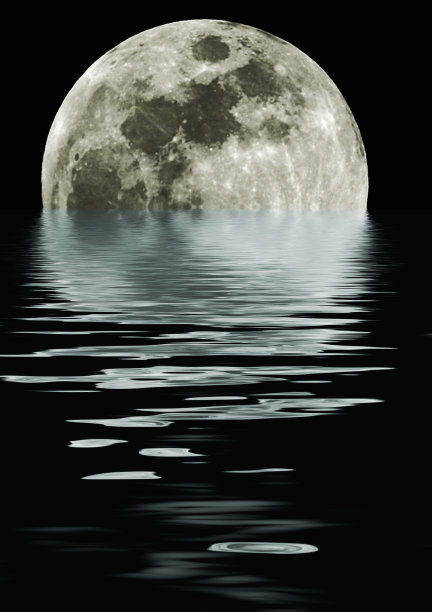 月亮在水中的倒影图片下载