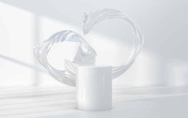 飘逸的白色背景服装，3d渲染。图片下载