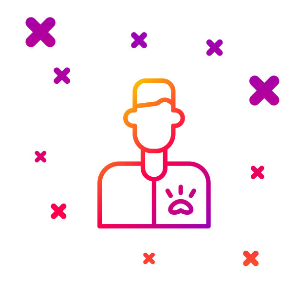 彩色线兽医医生图标孤立上图片下载