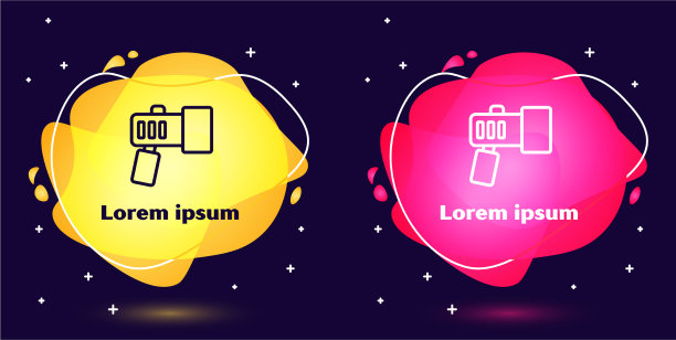 为潜水员设置手电筒线图标隔离图片下载