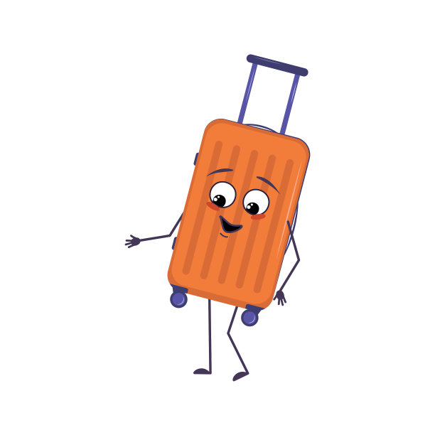 可爱的人物假期手提箱与情感图片下载