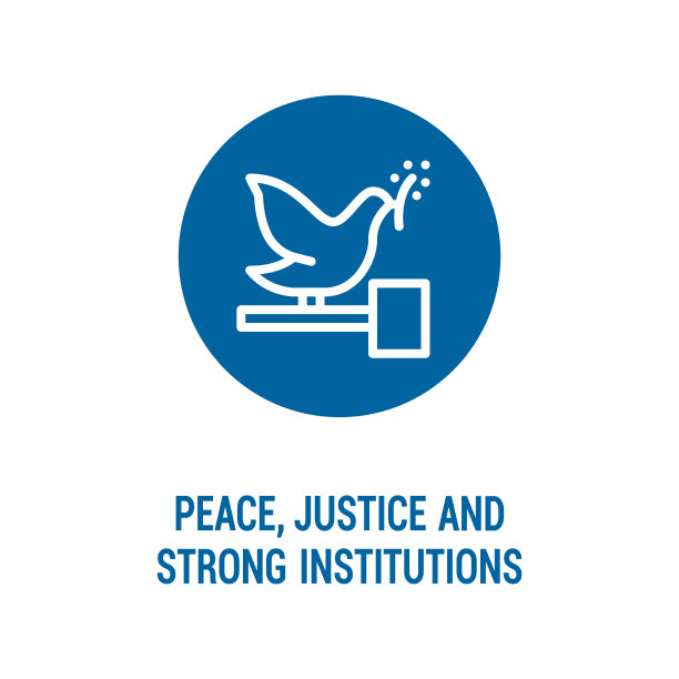 和平、正义和强大的制度色彩图标。企业社会责任。图片下载