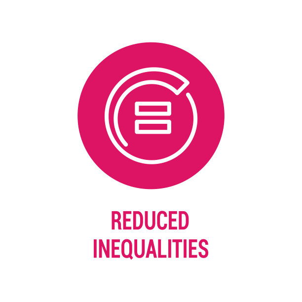 减少不平等的颜色图标。企业社会责任。图片下载