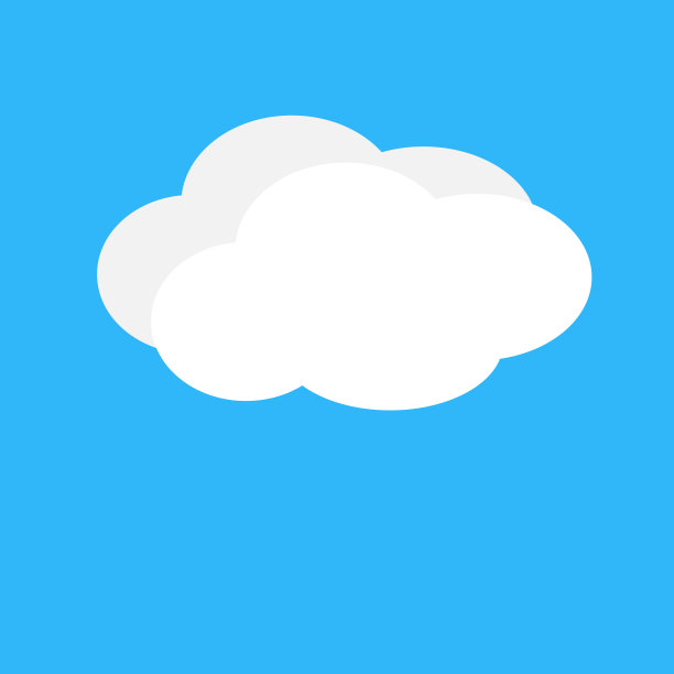 云隔离在蓝天背景，天气和现代预报图标图片下载