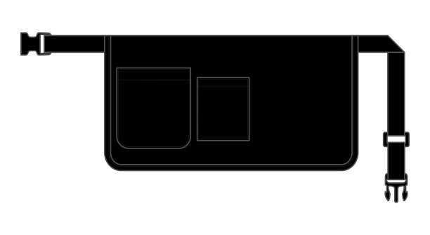 平坦的黑色腰工具袋模板矢量白色背景图片下载