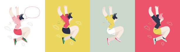 幸福——幸福的人们高高兴兴地跳起来图片下载