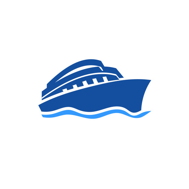 船舶和波浪标志设计股票图片下载