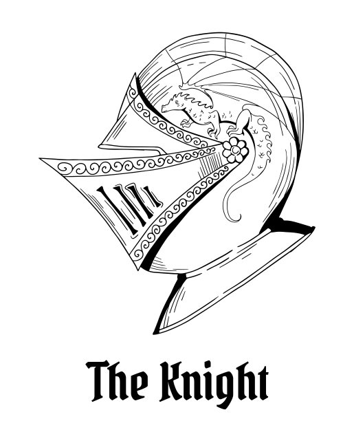 黑白图案头盔，中世纪盔甲图片下载