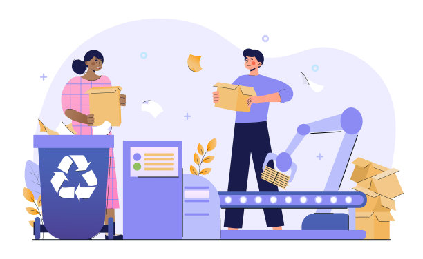 男性和女性角色都在纸上工作图片下载