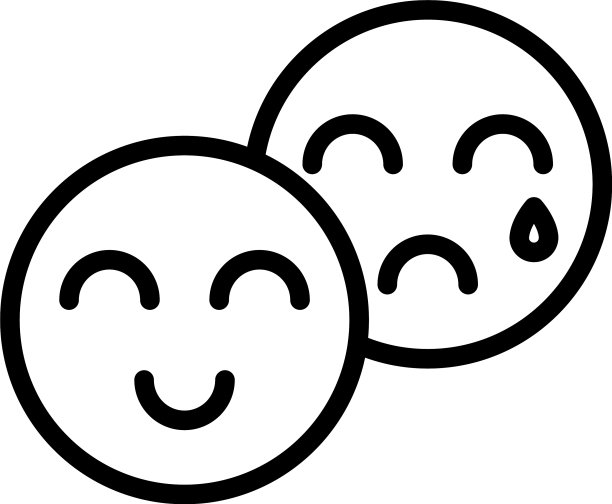 表情符号情感图标轮廓风格图片下载