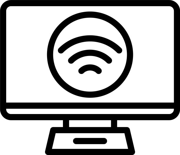 智能办公显示器图标轮廓风格图片下载