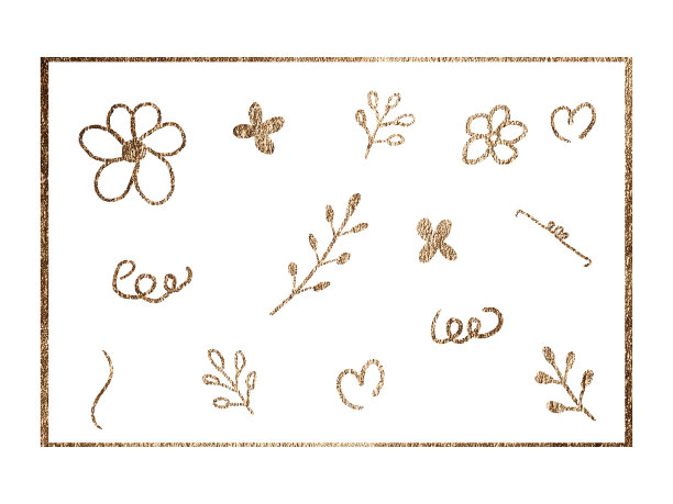 金色的花心和白色的形状图片下载