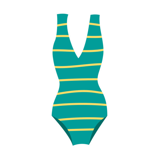 女性现代绿色连体泳衣图片下载