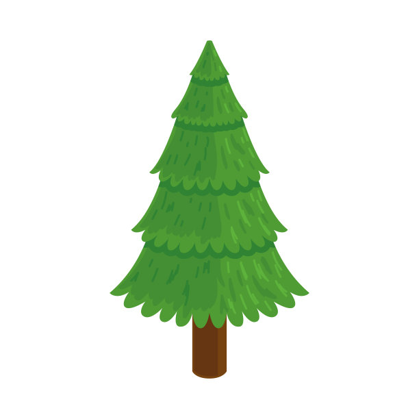 独立的3d绿树渲染图标图片下载