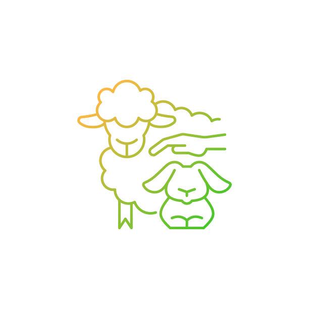 宠物动物园梯度线性矢量图标图片下载