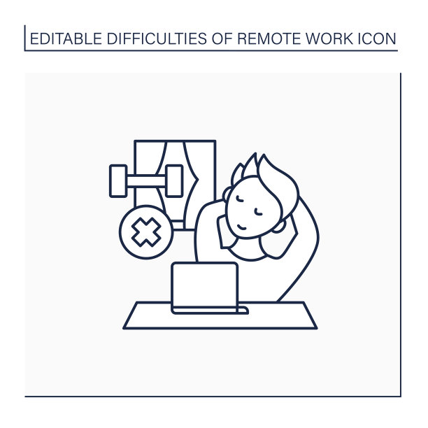 远程工作线图标图片下载