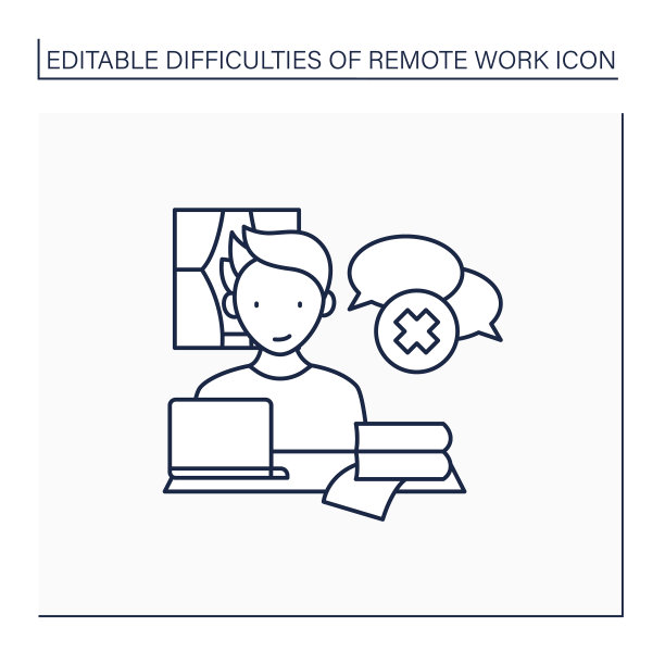 远程工作线图标图片下载