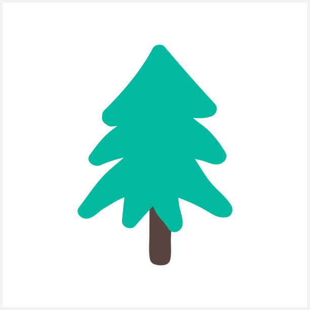 卡通圣诞树图标孤立在白色。圣诞节矢量股票插图。每股收益10图片下载