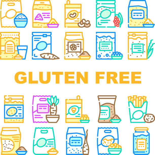 无麸质产品收集图标设置图片下载