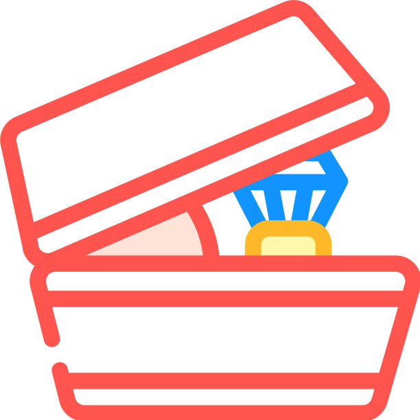 结婚戒指包装颜色图标图片下载