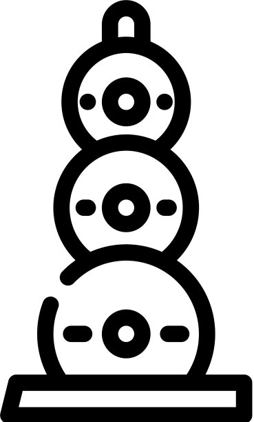 砝码板上设置健身器材线条图标图片下载