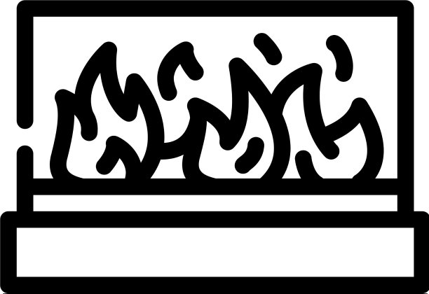 酒精设计的壁炉线图标图片下载